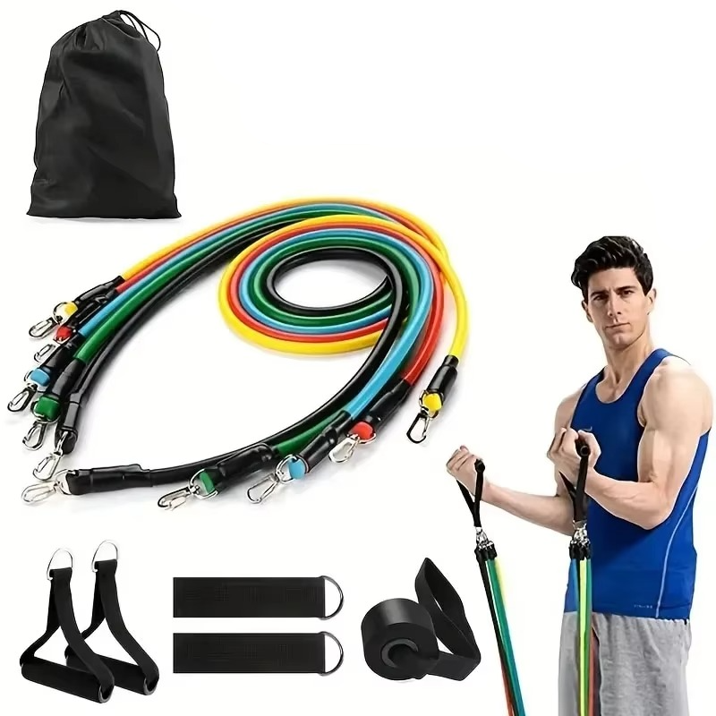 Home Gym 11pc Resistance Band Exercise Kit with Bag - Cofik