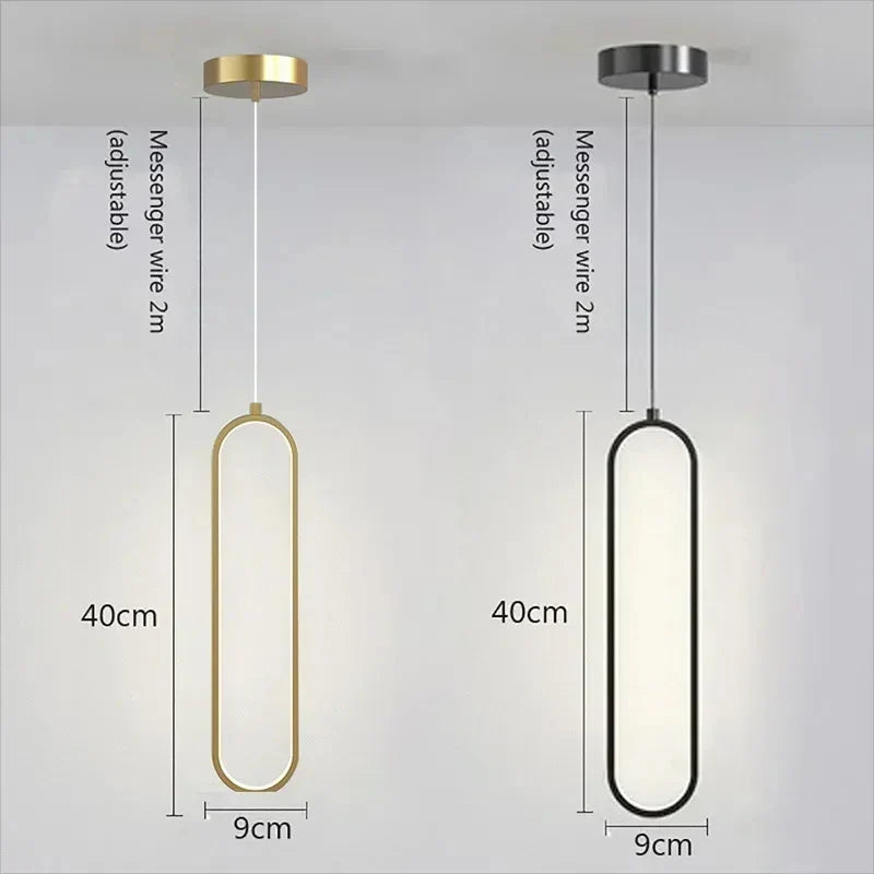 Elegant Black Gold Pendant Ceiling Light