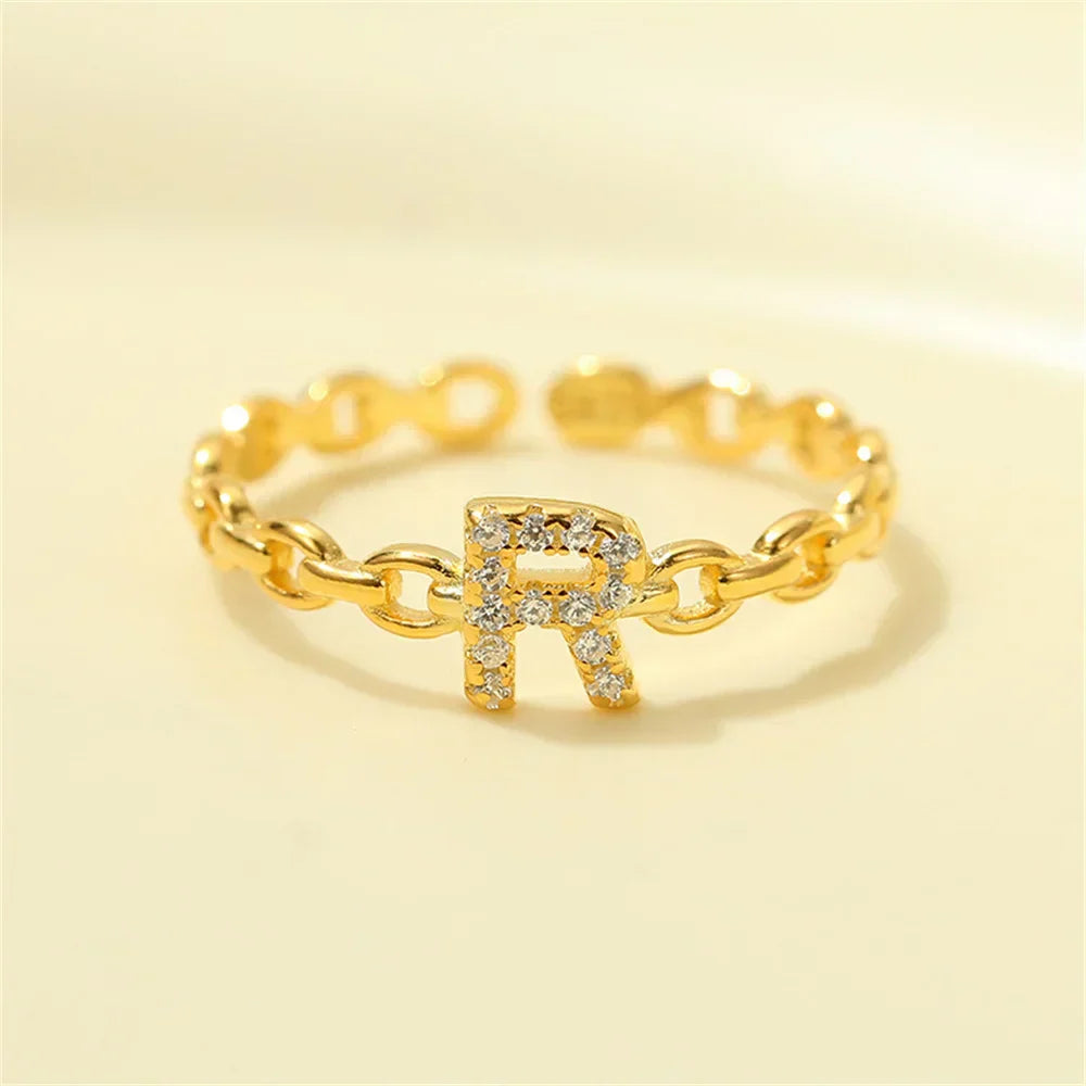 Delicate Initial Diamond Letter Ring