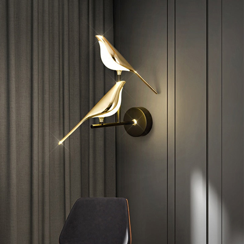 Rustic Wooden Bird Table Lamp