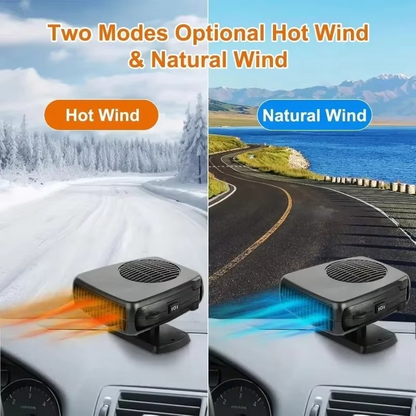 Compact 2-in-1 Car Heater and Defroster Fan