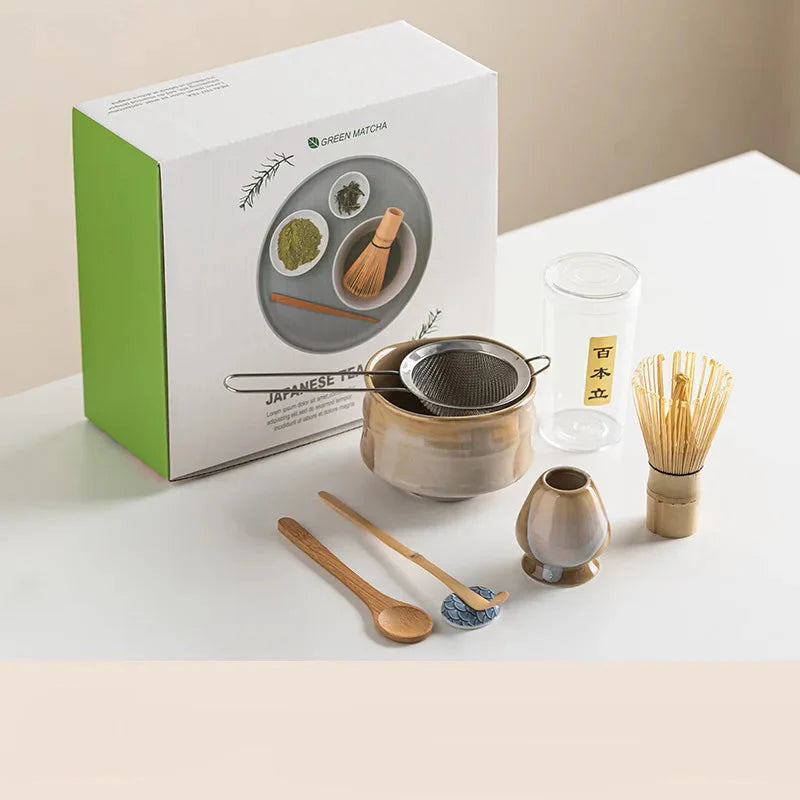 Traditional Japanese Matcha Tea Set Ceramic Bowl - Cofik