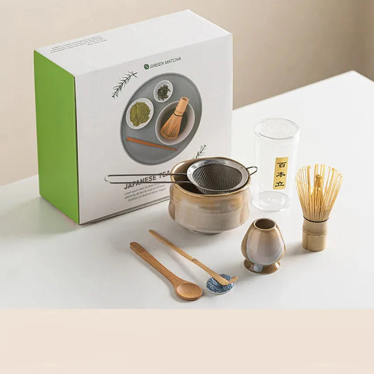 Traditional Japanese Matcha Tea Set Ceramic Bowl - Cofik