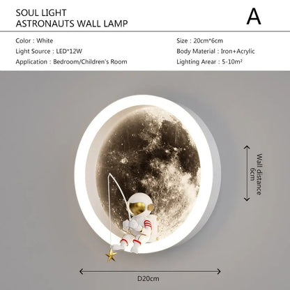 Space LED Moon Wall Lamp