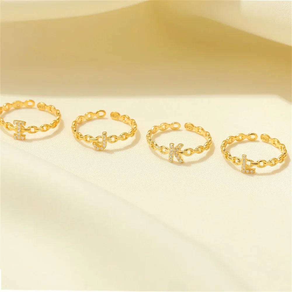 Delicate Initial Diamond Letter Ring