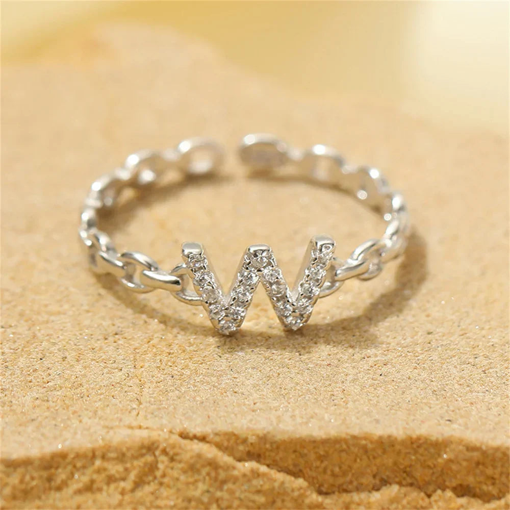 Delicate Initial Diamond Letter Ring