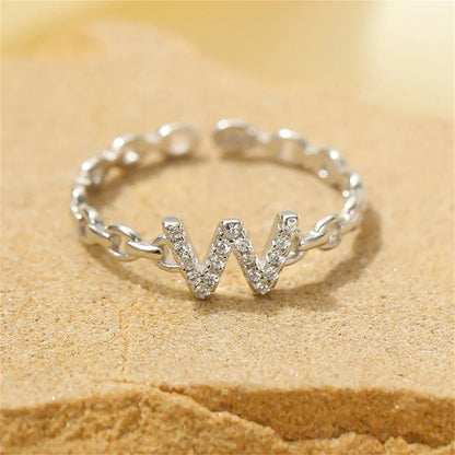Delicate Initial Diamond Letter Ring