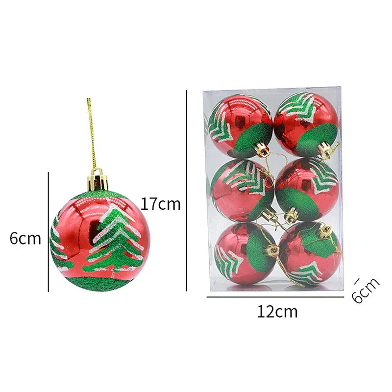 Luxury Red Gold Christmas Tree Baubles Set