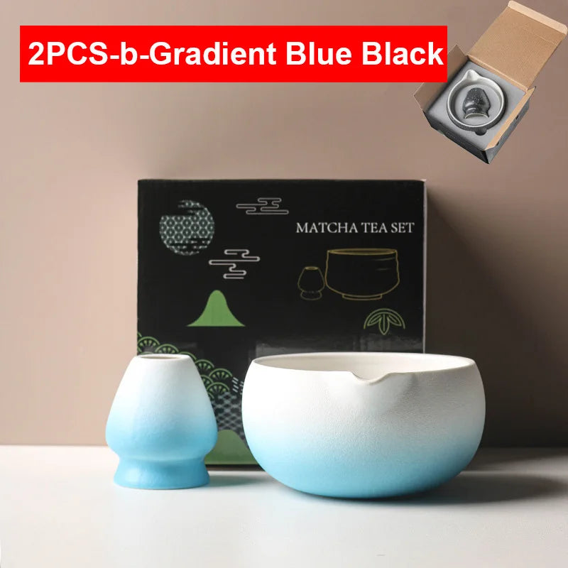 Traditional Green Tea Ceramic Bowl Set 550ml
