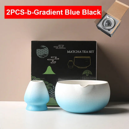 Traditional Green Tea Ceramic Bowl Set 550ml