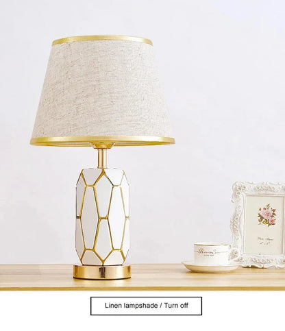 Classic White Ceramic Bedside Lamp
