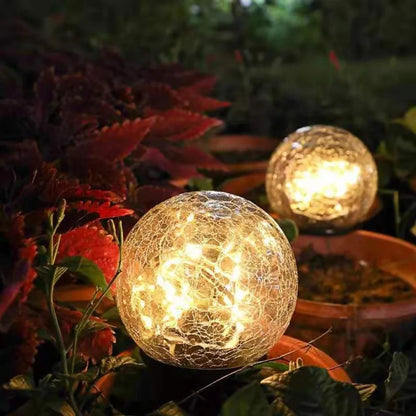 Solar Powered Glass Ball Outdoor Lanterns