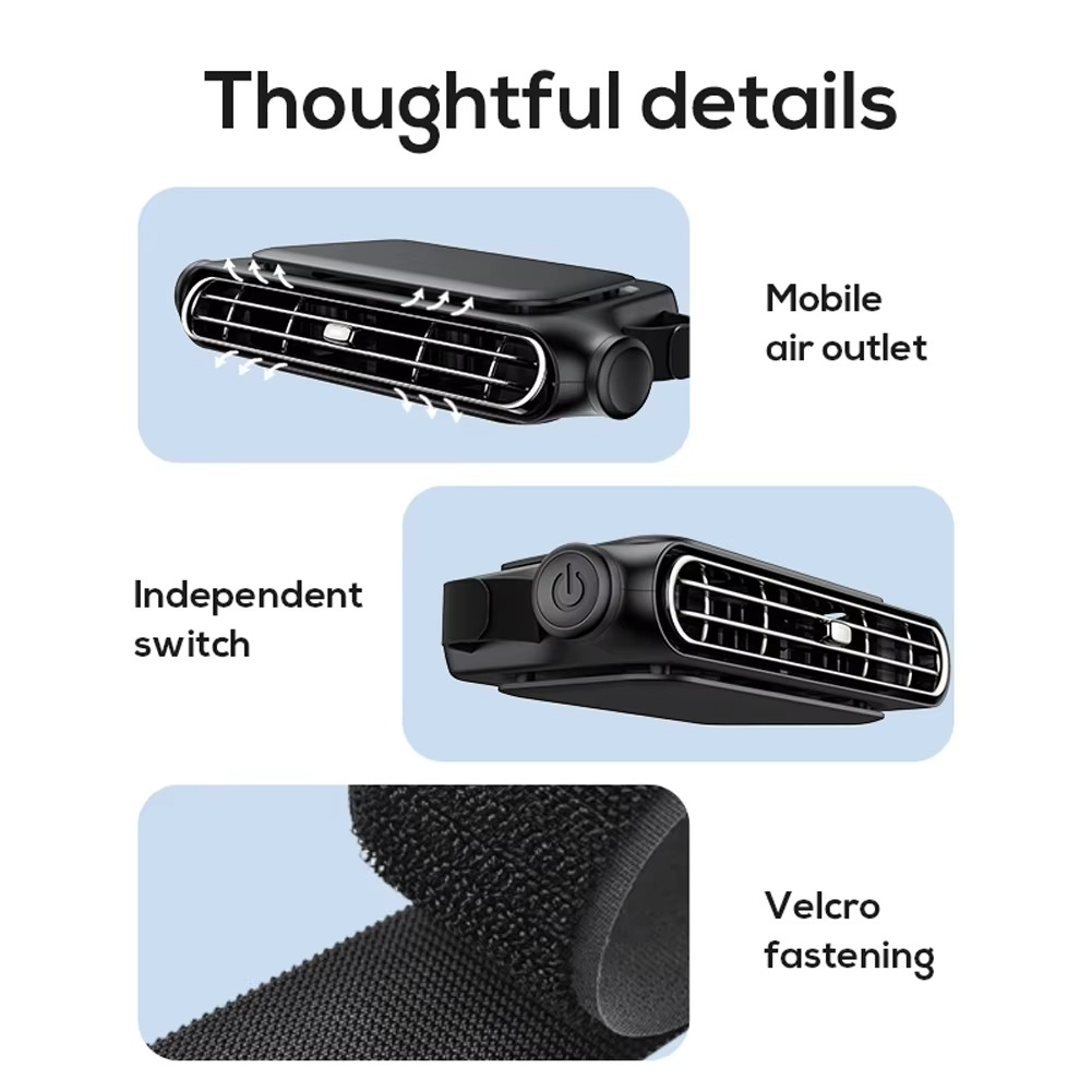 Portable Car Seat Cooling Fan 3 Speed Adjustable