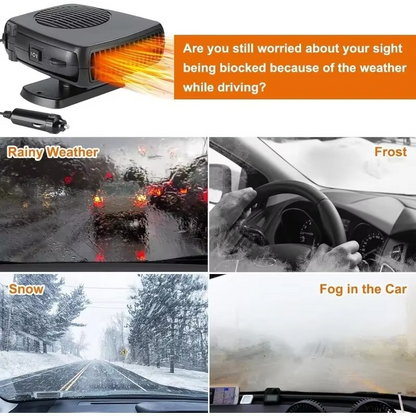Compact 2-in-1 Car Heater and Defroster Fan