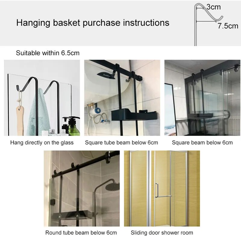 Easy Install Shower Storage Double Tier Shelf