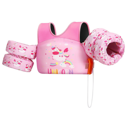 Children's Swim Vest with Arm Floats and Safety Whistle