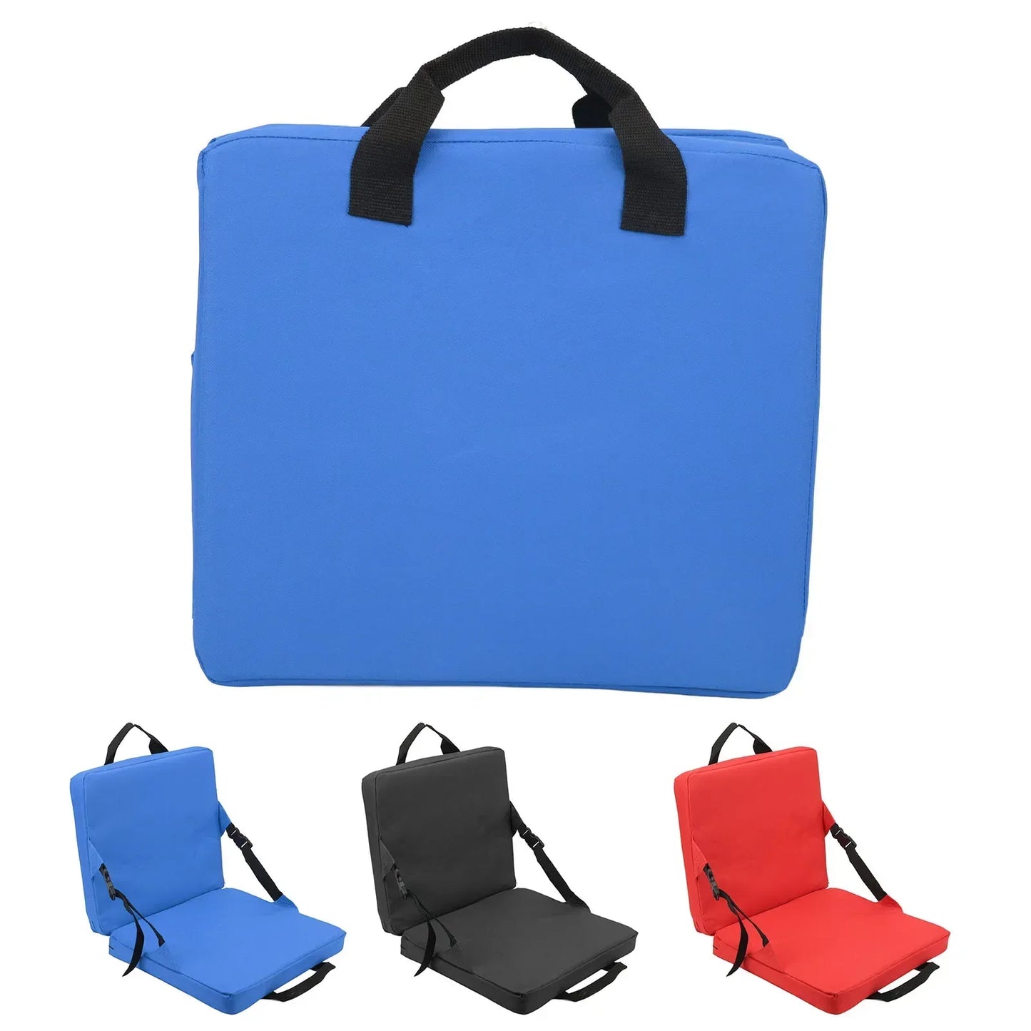 Portable Folding Chair with Back Support and Cushion