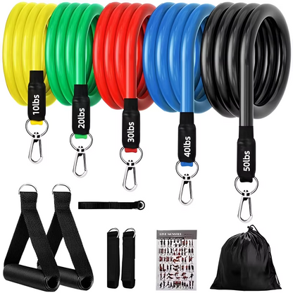 Premium Resistance Band Exercise Kit with Handles and Straps