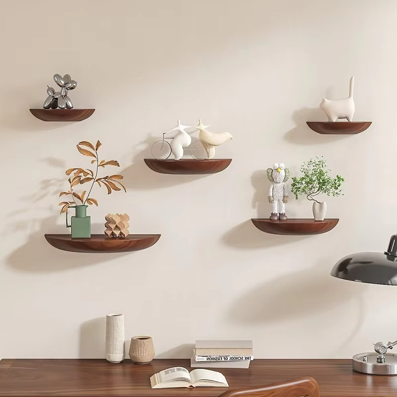 Stylish Wooden Wall Shelf - Floating Storage for Home Decor