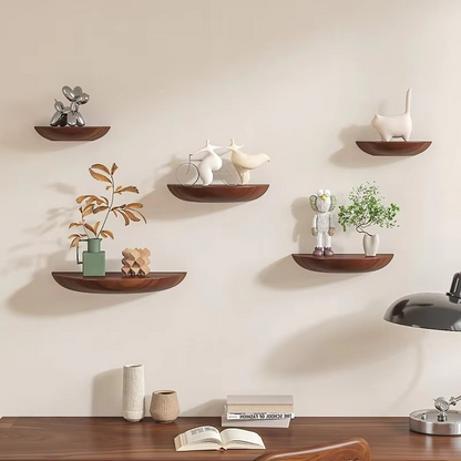 Stylish Wooden Wall Shelf - Floating Storage for Home Decor