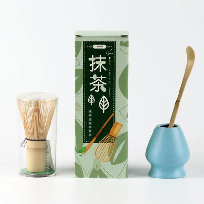 Natural Green Tea Whisk Set with Spoon
