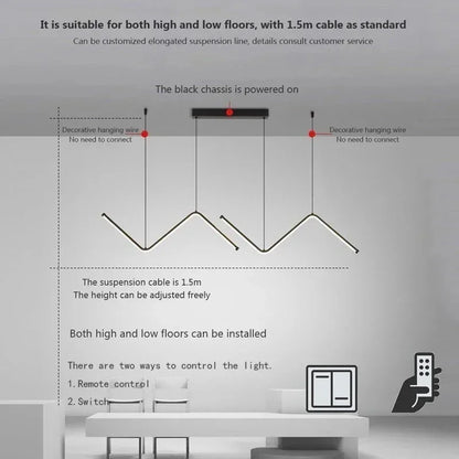 Stylish LED Hanging Light with Dimmable Smart Control