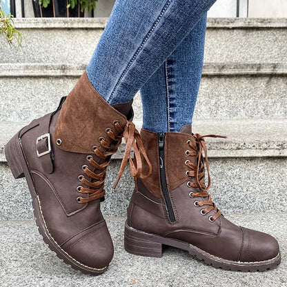Retro Chic Low Heel Ankle Boots