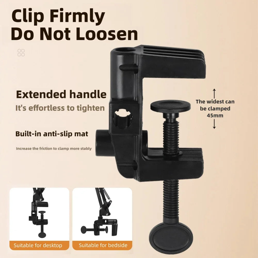 Portable LED Ring Light with Adjustable Arm & Phone Mount