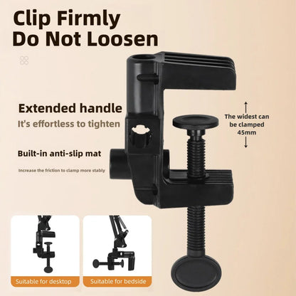 Portable LED Ring Light with Adjustable Arm & Phone Mount