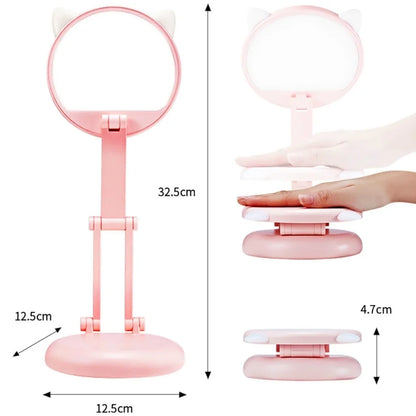 Compact Pink Cat Ear Table Lamp