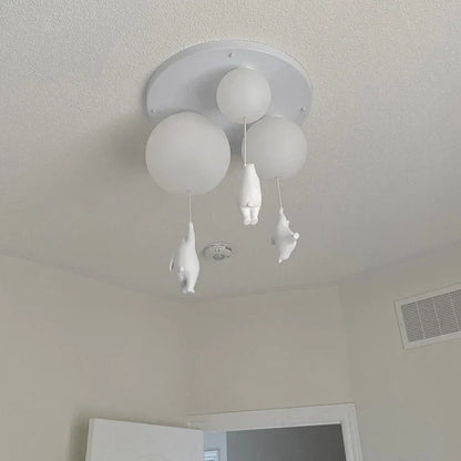 Colorful Teddy Bear Ceiling Light
