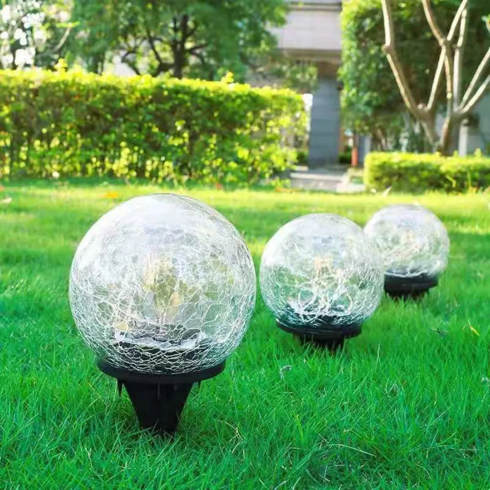 Solar Powered Glass Ball Outdoor Lanterns
