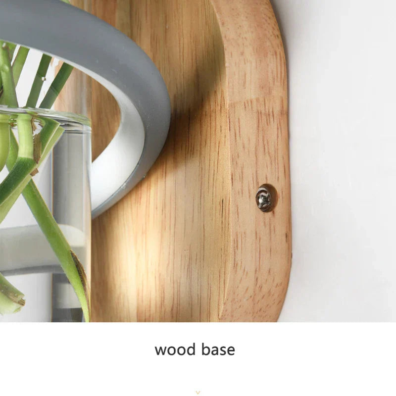 Rustic Wooden Garden Wall Light Lamp