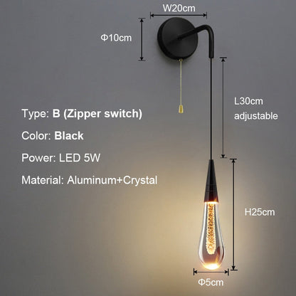 Elegant Glass Panel Wall Lamp