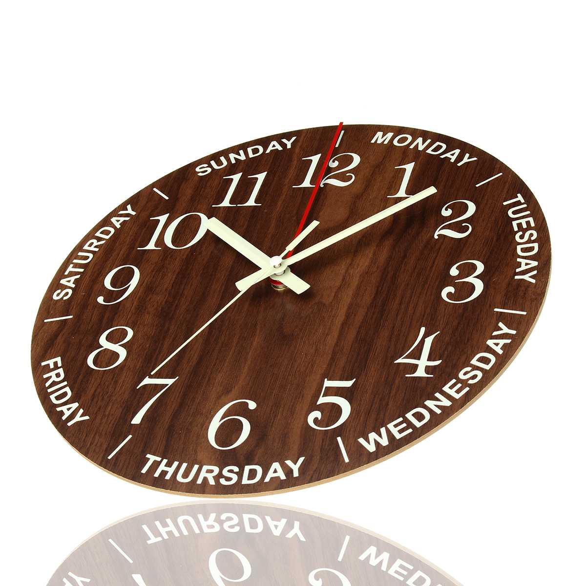 Quiet Wooden LED Wall Clock