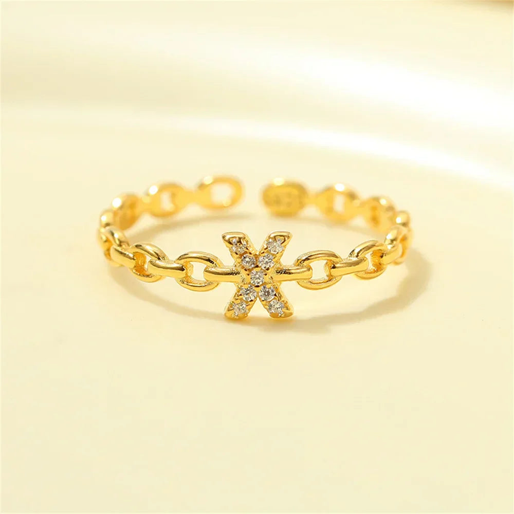 Delicate Initial Diamond Letter Ring