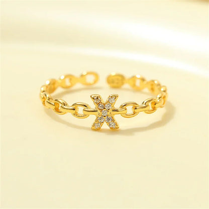 Delicate Initial Diamond Letter Ring