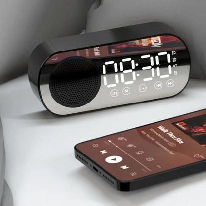 Compact Digital Clock Radio with Bluetooth Speaker