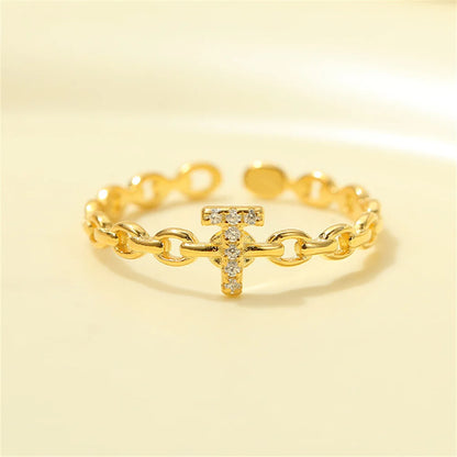 Delicate Initial Diamond Letter Ring