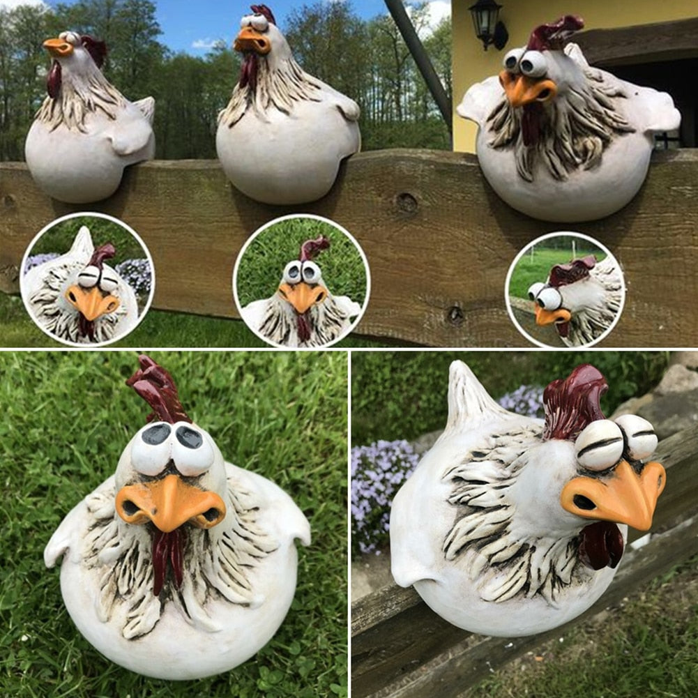 Fun Chicken Metal Garden Decoration
