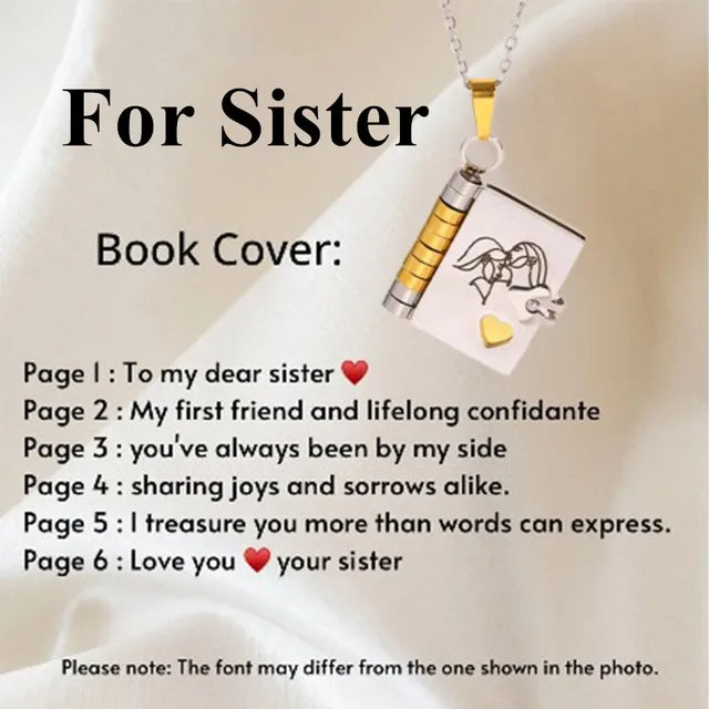 Sentimental Photo Pendant Necklace with Heartfelt Message