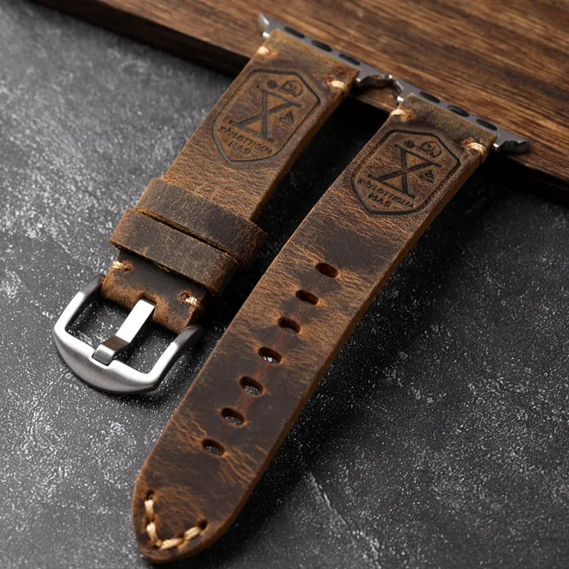 Authentic Leather Cowhide Apple Watch Strap