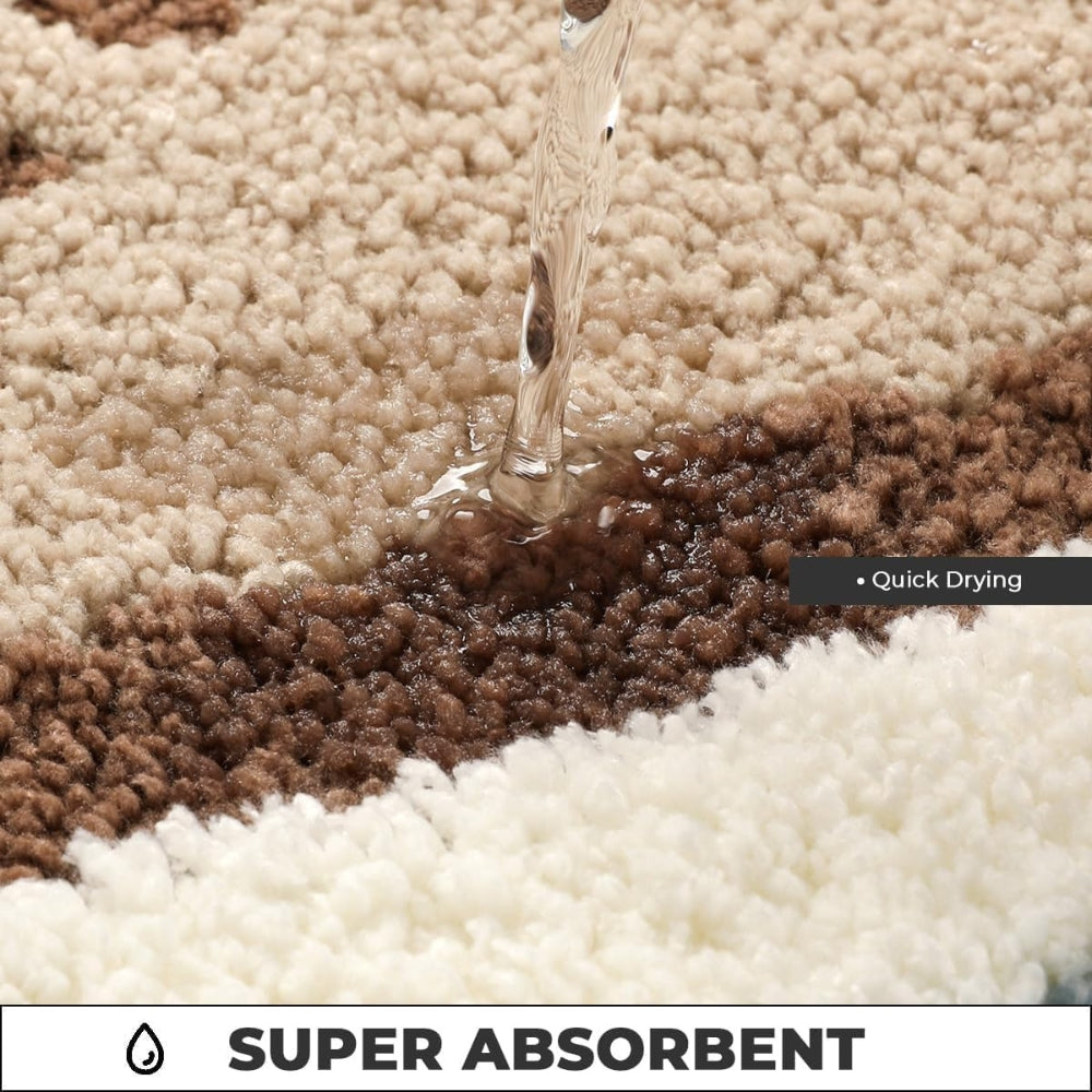 Coastal Wave Design Bathroom Mat