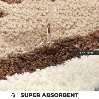 Coastal Wave Design Bathroom Mat