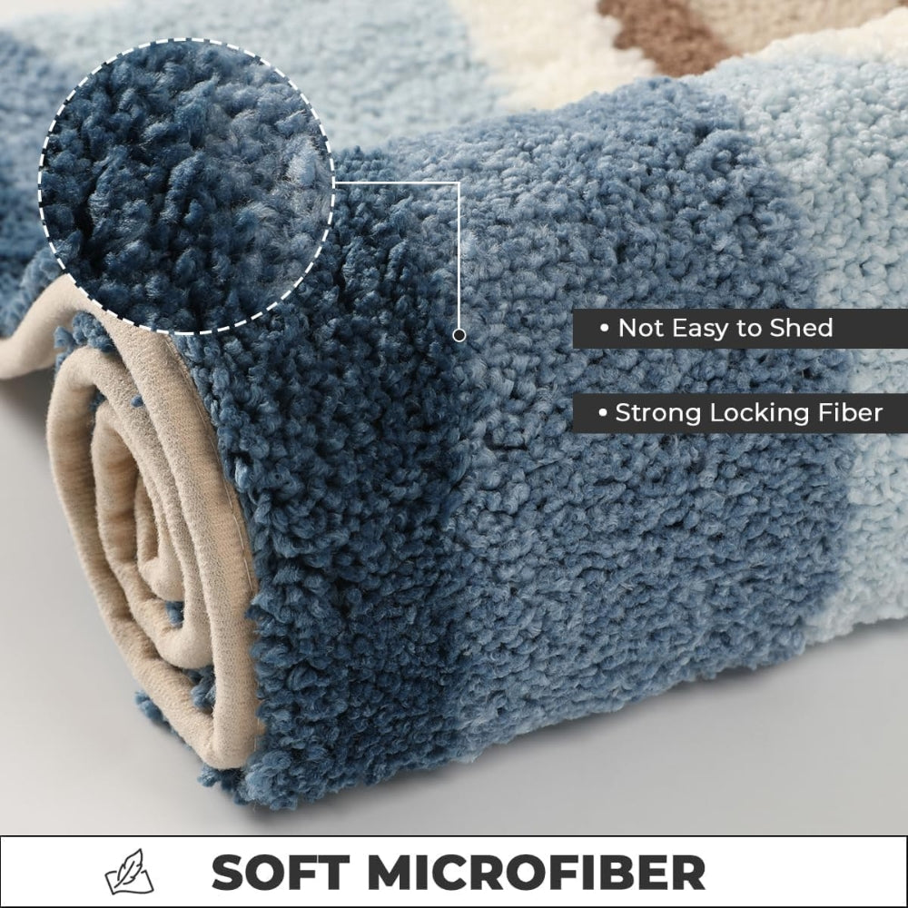 Coastal Wave Design Bathroom Mat
