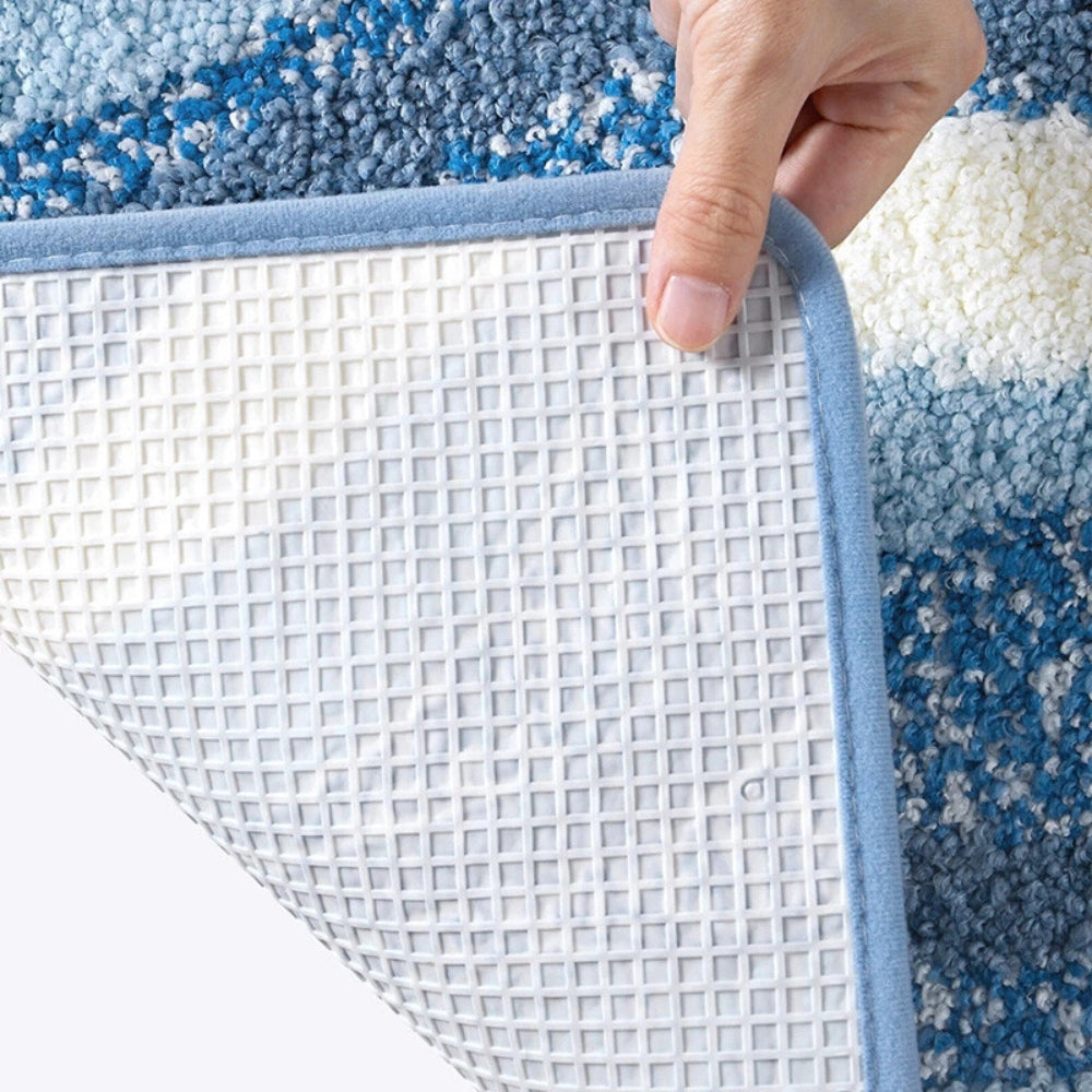 Coastal Wave Design Bathroom Mat