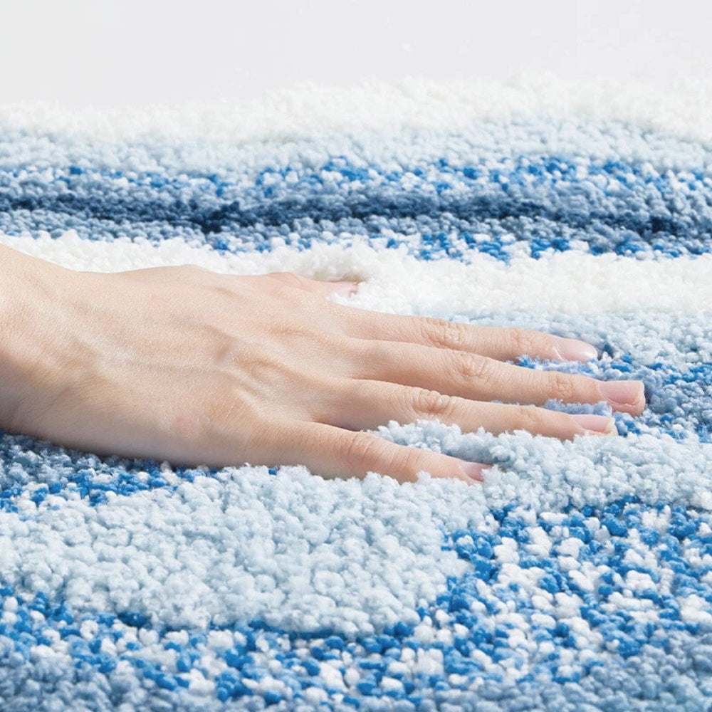 Coastal Wave Design Bathroom Mat - Cofik