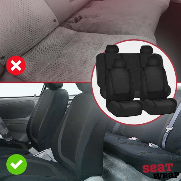 Premium 9pc Car Seat Cover Set - Universal Fit, Breathable