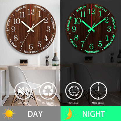 Quiet Wooden LED Wall Clock