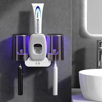 UV Sanitizing Toothbrush Holder with Auto Dispenser